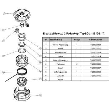 Makita 191D91-7 2-Fadenkopf Tap&Go