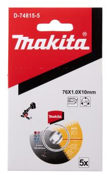 Preview: Makita D-74815-5 Trennscheibe 76x1,0x10 mm