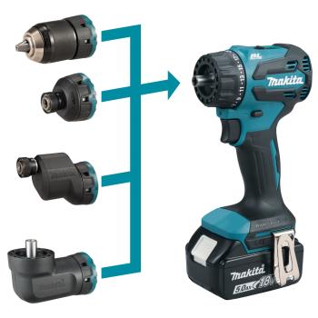 Preview: Makita DDF491RTJ Akku-Bohrschrauber mit Wechselkopfsystem 18V Komplett-Set mit Akku Akkuschrauber