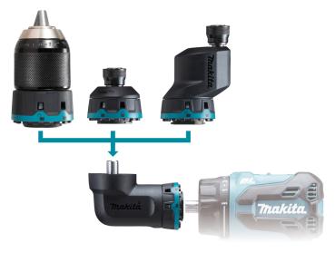 Preview: Makita DDF491ZJ01 Akku-Bohrschrauber mit Wechselkopfsystem 18V Li-Ion