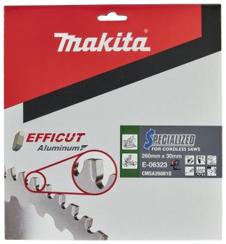 Preview: Makita E-06323 Sägeblatt 260x1,5x30, 81Z EFFICUT