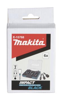 Makita E-15768 Steckschlüssel-Set 6-tlg. 1/4â€œ Sechskant IMPACT BLACK