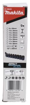 Preview: Makita E-16645 IMPACT BLACK Schlagnuss-Set 9-tlg. 1/2"