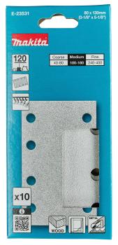 Preview: Makita E-23531 Schleifpapier A120 80x130mm Klett