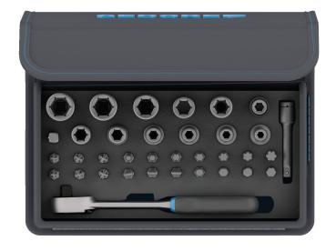 GEDORE TC 666-MU-20 Bit-Steckschlüssel-Satz mit Knarre 1/4 35-teilig"