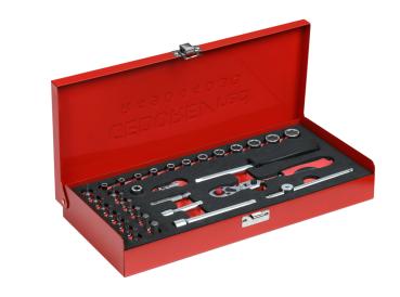 Preview: GEDORE R49044033 Steckschlüssel-Satz 1/4 4-13mm 33-teilig