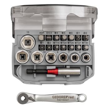 GEDORE R49005023 Steckschlüssel-Satz 1/4 6-13mm +Bits 23-teilig"