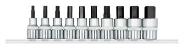GEDORE R62558110 Schraubendrehereinsätze 1/2 +Leiste 10-teilig