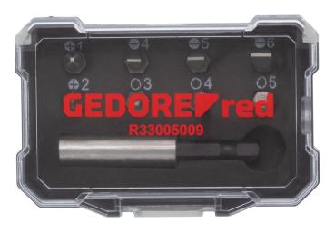 Preview: GEDORE R33005009 Bit-Box 1/4 PH+SL+6-kant+Bithalter 9-teilig