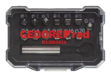 Preview: GEDORE R33005014 Bit-Box 1/4 PH+SL+TX+6-kant+Bithalter 14-teilig