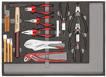 GEDORE R22350001 Werkzeugsatz Zangen + Schlagwerkzeuge CT-Modul 29-teilig