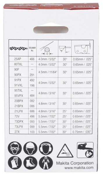 Makita 191T90-5 Sägekette 80TXL 30cm