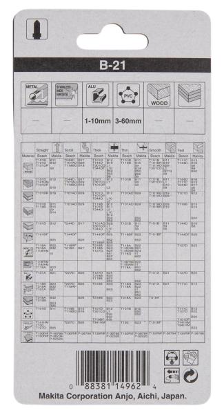 Makita A-85721 Stichsägeblatt B-21 Kunststoff/Aluminium