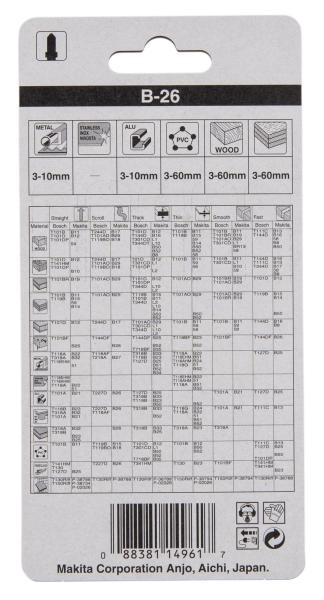 Makita A-85771 Stichsägeblatt B-26 Kurvenblatt Holz/Metall/Kunststoff