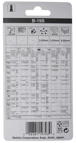Makita B-04933 Stichsägeblatt B-19S Holz/Kunststoff