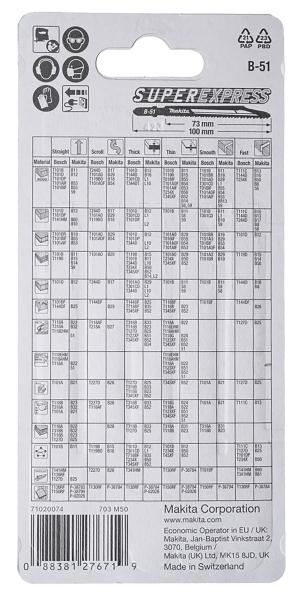 Makita B-06476 Stichsägeblatt B-51 Metall/Edelstahl