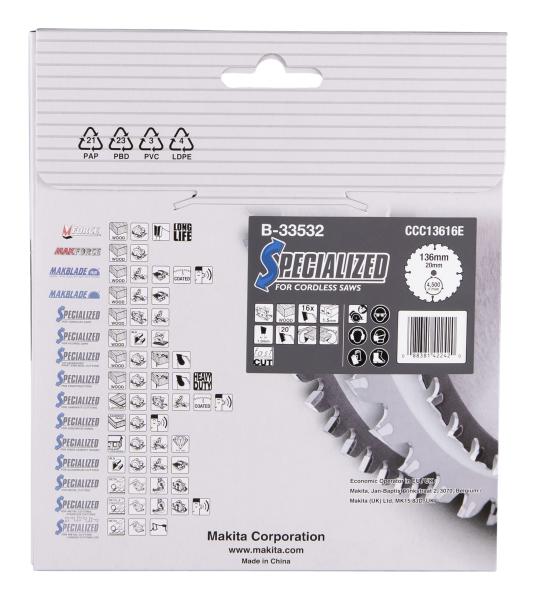 Makita B-33532 SPECIALIZED Sägeb.136x20x16Z