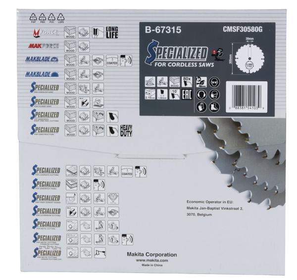 Makita B-67315 Sägeblatt 305x2,15x30, 80Z EFFICUT