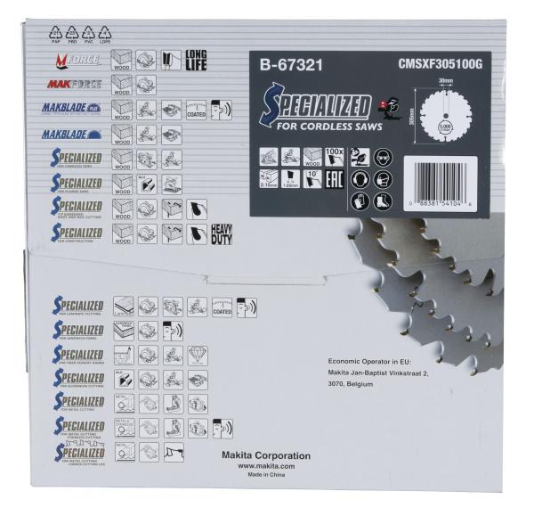 Makita B-67321 Sägeblatt 305x2,15x30, 100Z EFFICUT