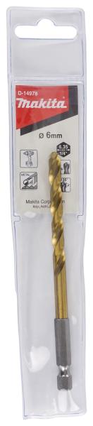 Makita D-14978 Bohrer 6mm 1/4" HSS-TiN