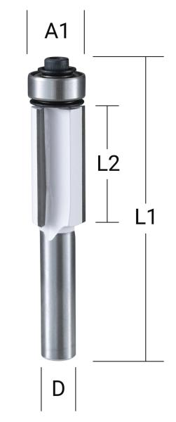 Bündigfräser dreischneidig 12,7 mm
