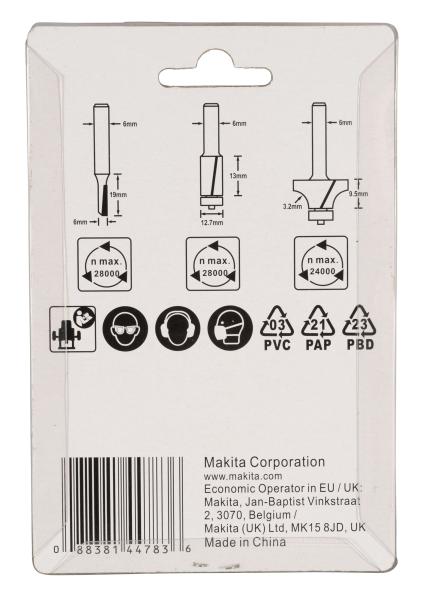 Makita D-53338 Fräser-Set 3-tlg.
