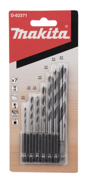 Holzbohrer-Set 1/4" 8-tlg.