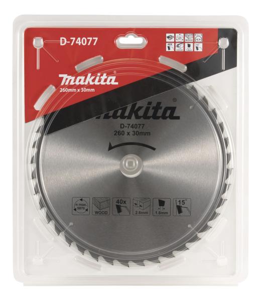 Sägeblatt 260x1,8x30mm, 40 Zähne