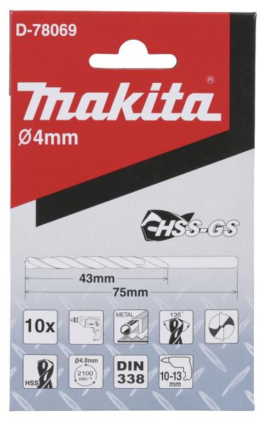 Bohrer 4mm HSS-GS 10Stk.