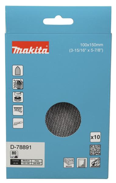 Netzschleifmittel A80 100x150mm Klett