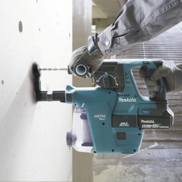 Makita DHR243JWX2 Akku-Kombihammer mit 2x BL1860B und Staubabsaugung DX07 Bohrhammer