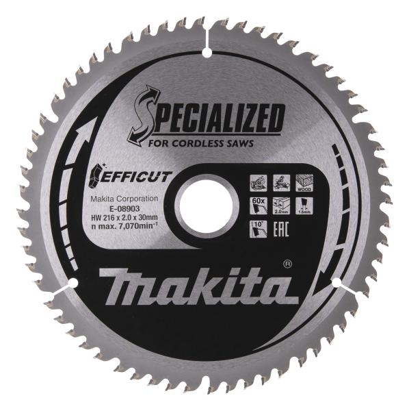 Sägeblatt 216x2,0x30, 60Z EFFICUT