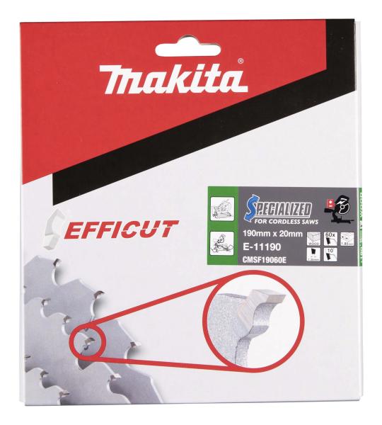 Makita E-11190 Sägeblatt 190x1,85x20, 60Z EFFICUT