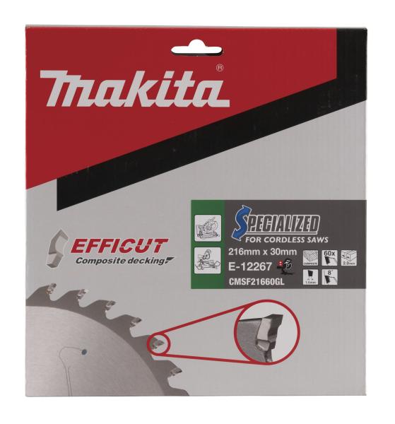 Makita E-12267 Sägeblatt 216x2,0x30, 60Z EFFICUT