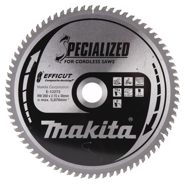Sägeblatt 260x2,15x30, 75Z EFFICUT