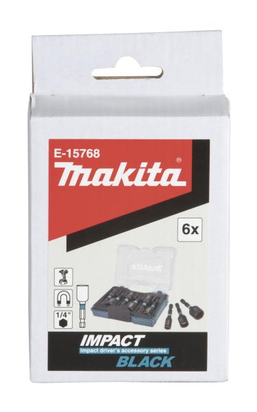 Makita E-15768 Steckschlüssel-Set 6-tlg. 1/4â€œ Sechskant IMPACT BLACK