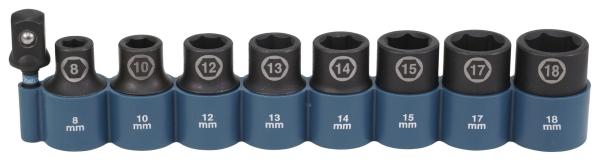 IMPACT BLACK Schlagnuss-Set 9-tlg. 1/2"