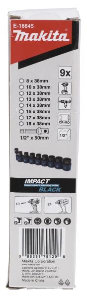 Makita E-16645 IMPACT BLACK Schlagnuss-Set 9-tlg. 1/2"