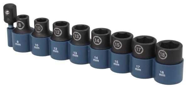 IMPACT BLACK Schlagnuss-Set 9-tlg. 1/2"