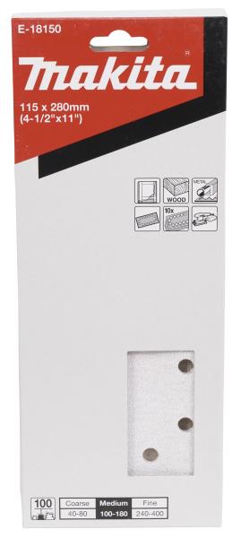 Schleifpapier P100 115x280mm gelocht