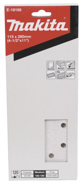 Schleifpapier P120 115x280mm gelocht