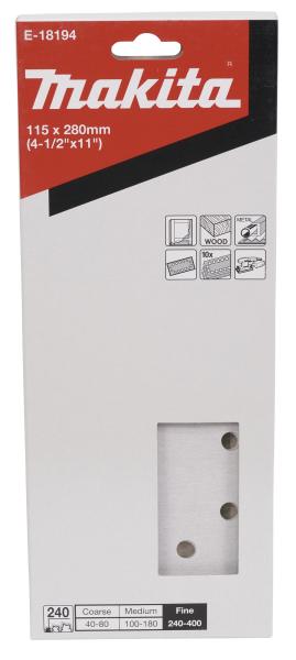 Schleifpapier P240 115x280mm gelocht