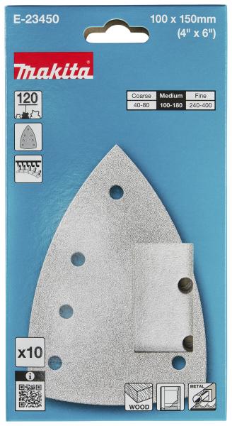 Makita E-23450 Schleifpapier A120 100x150mm Klett