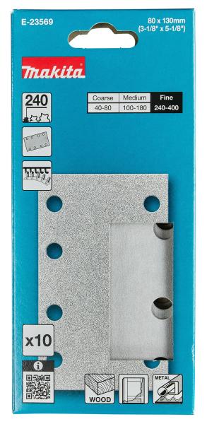 Makita E-23569 Schleifpapier A240 80x130mm Klett