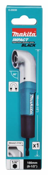 Makita E-25030 Winkelschraubvorsatz 1/4" - 90° Winkel Impact Black