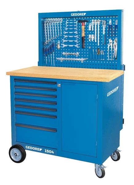 GEDORE BR 1504 0511 L Rollwerkbank mit Rückwand