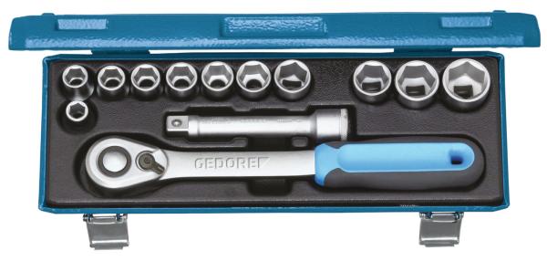 GEDORE 19 KMU-20 Steckschlüssel-Satz 1/2, 13-teilig, 6-kant, 10-24 mm"