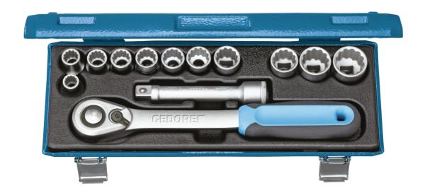 GEDORE D 19 KMU-20 Steckschlüssel-Satz 1/2, 13-teilig, UD-Profil, 10-24 mm"