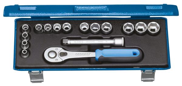 GEDORE 30 JMU-10 Steckschlüssel-Satz 3/8 16-teilig 6-kant 6-19 mm"