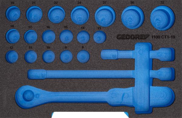 GEDORE EI-1100 CT1-19 Schaumstoffmodul 1/2 L-BOXX 136 leer
